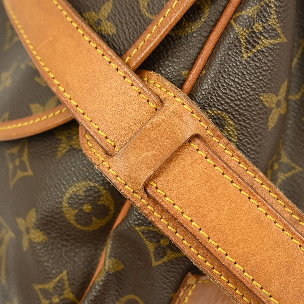 Louis Vuitton Saumur Handbag Monogram Canvas Brown Canvas Shoulder Bag Bag (Pre-Owned)