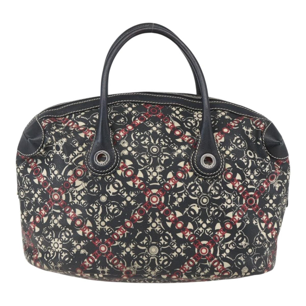 Chanel Optic Coco Bowler Bag Printed Coated Canvas With Caviar Black Pvc Travel Bag Bag (Pre-Owned)