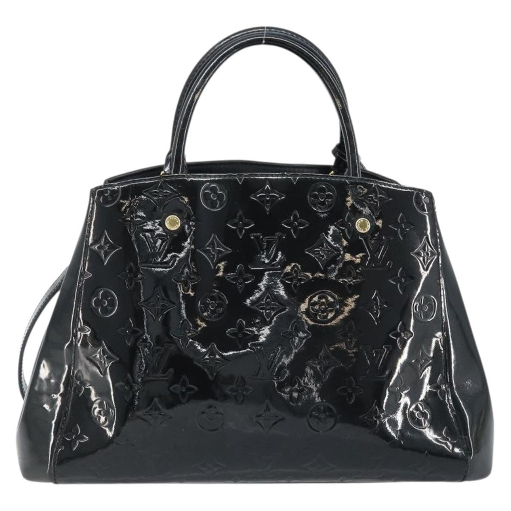 Louis Vuitton Montaigne Handbag Monogram Vernis Black Patent_Leather Handbag (Pre-Owned)