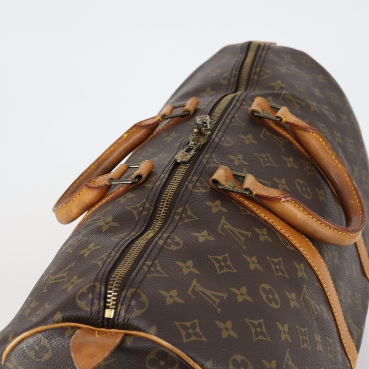 Louis Vuitton Keepall Bag Monogram Canvas Brown Canvas Travel Bag Bag (Pre-Owned)
