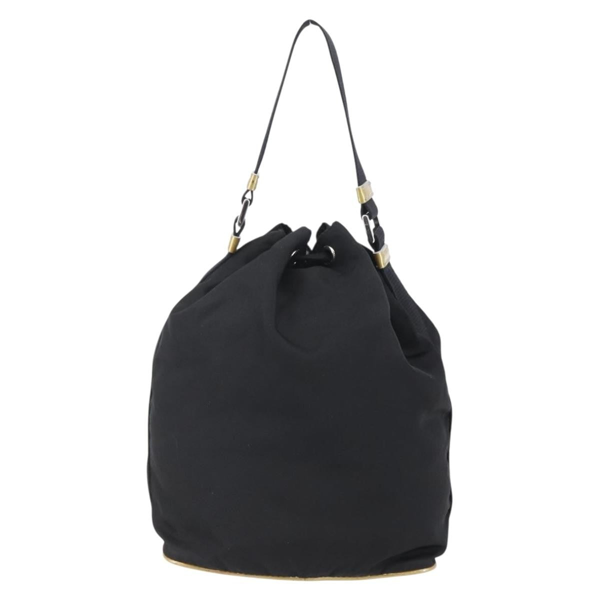 Prada Duet Drawstring Bucket Bag Tessuto Black Nylon Bag (Pre-Owned)