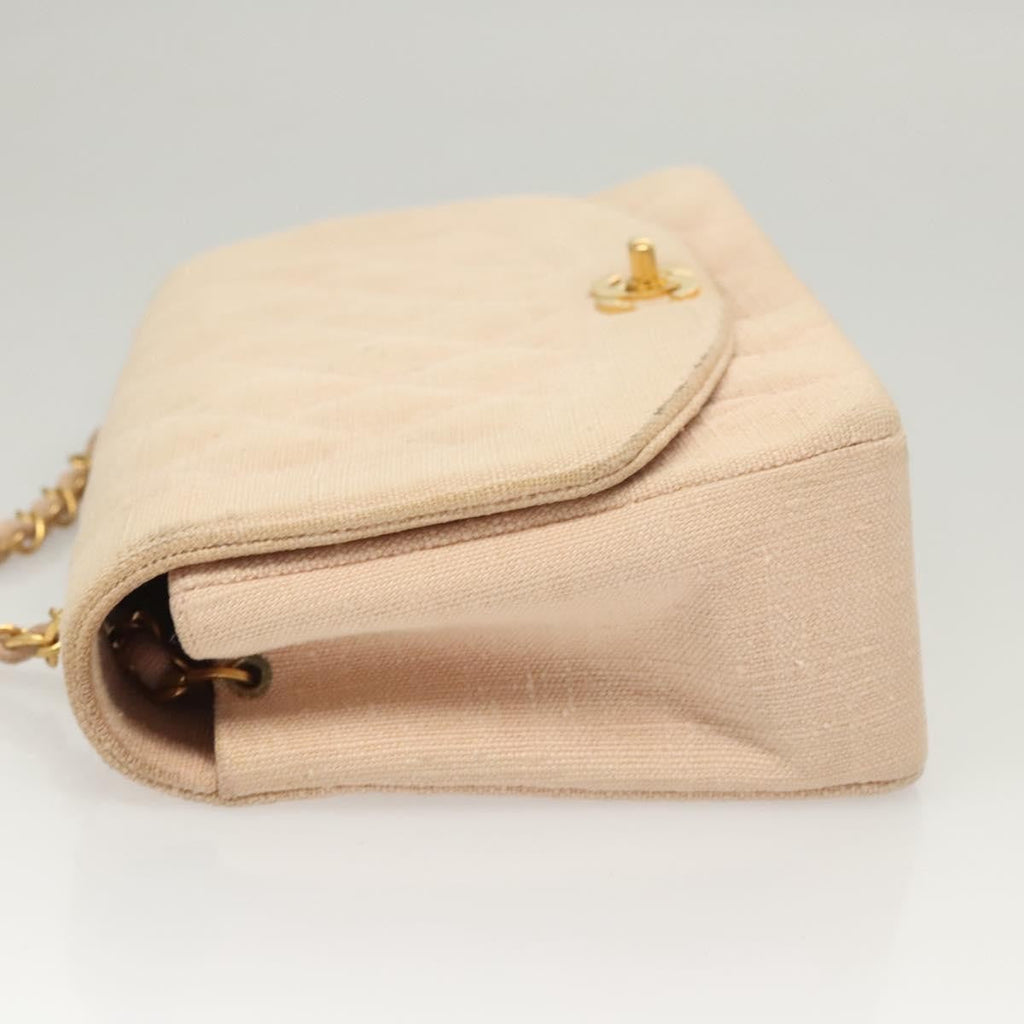 Chanel Vintage Diana Flap Bag Quilted Canvas Pink Canvas Shoulder Bag Bag (Pre-Owned)