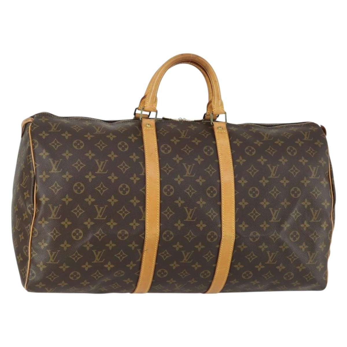Louis Vuitton Keepall Bag Monogram Canvas Brown Canvas Travel Bag Bag (Pre-Owned)