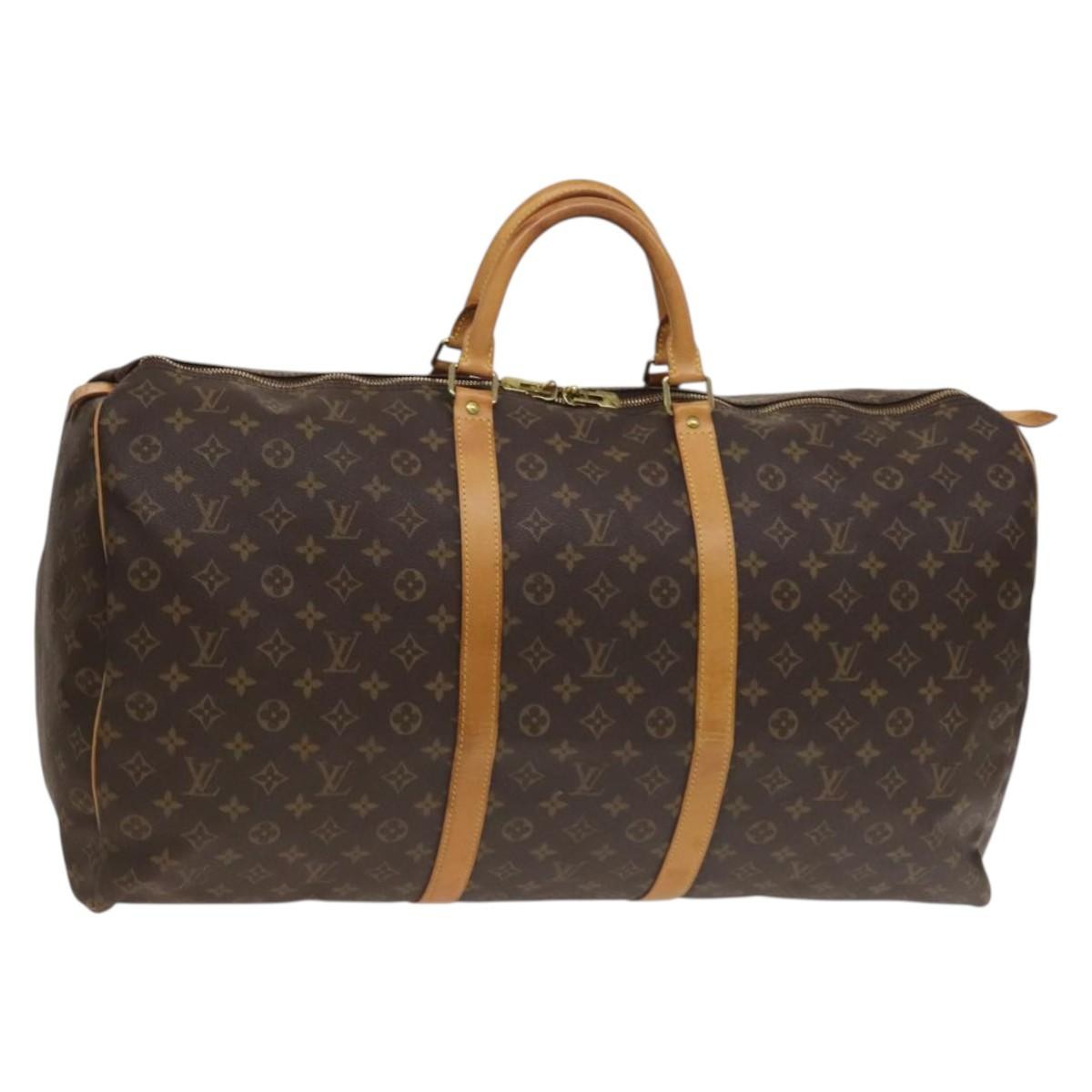 Louis Vuitton Keepall Bag Monogram Canvas Brown Canvas Travel Bag Bag (Pre-Owned)