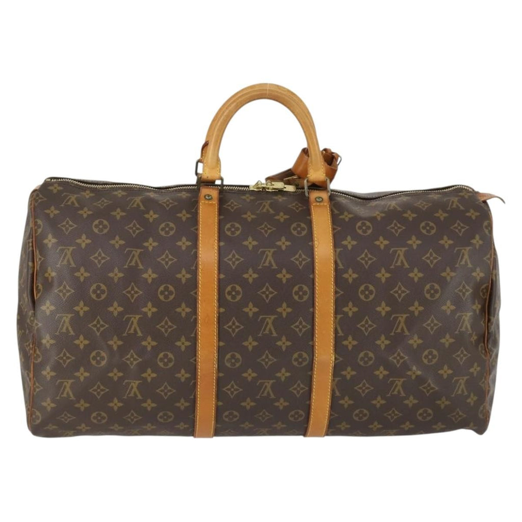 Louis Vuitton Keepall Bag Monogram Canvas Brown Canvas Travel Bag Bag (Pre-Owned)