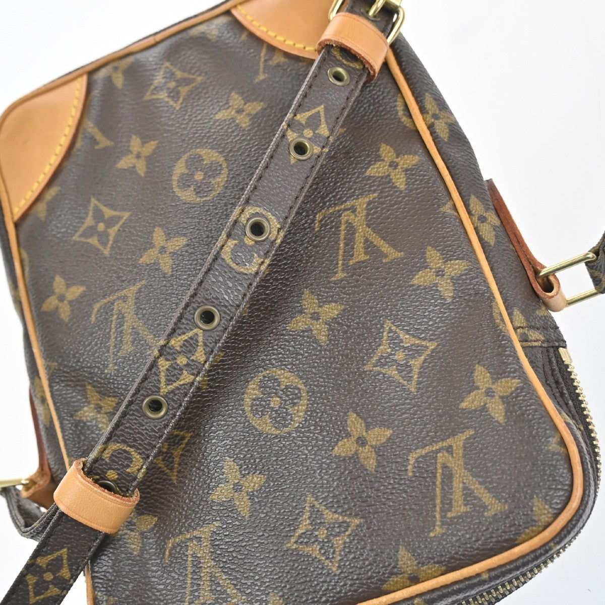 Louis Vuitton Danube Handbag Monogram Canvas Brown Canvas Shoulder Bag Bag (Pre-Owned)
