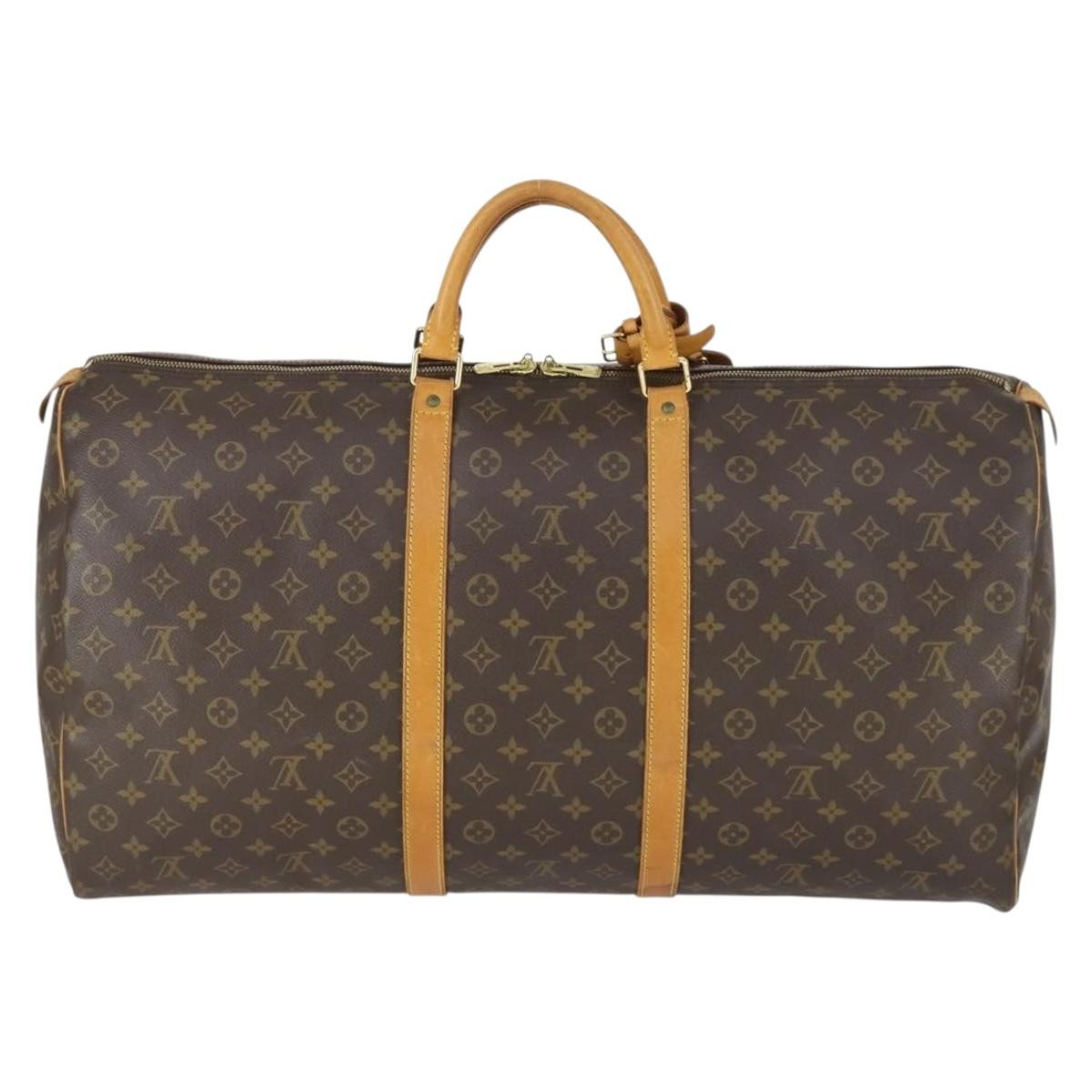Louis Vuitton Keepall Bag Monogram Canvas Brown Canvas Travel Bag Bag (Pre-Owned)