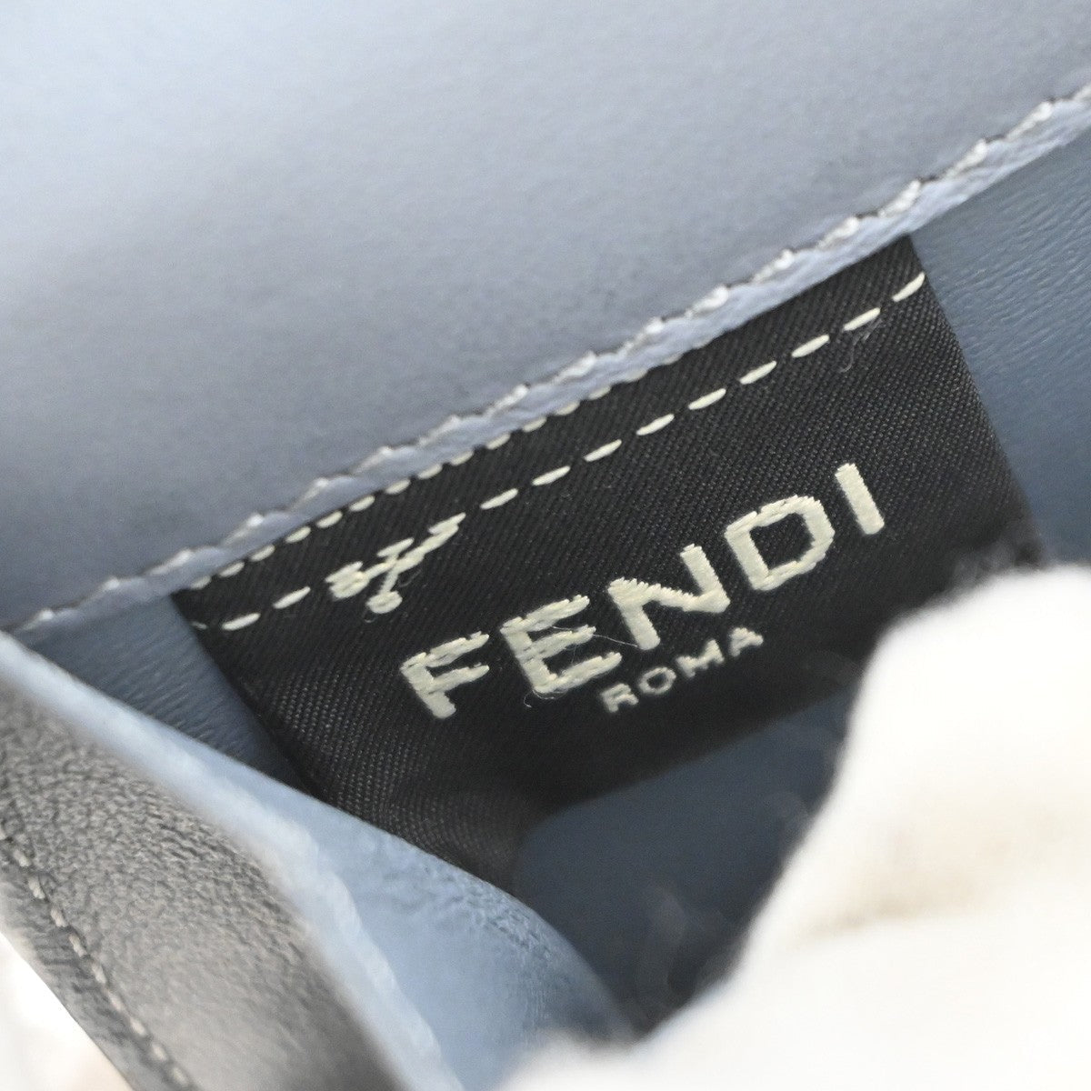 Fendi Peekaboo Wallet Leather Blue Leather Wallets Accessory (Pre-Owned)