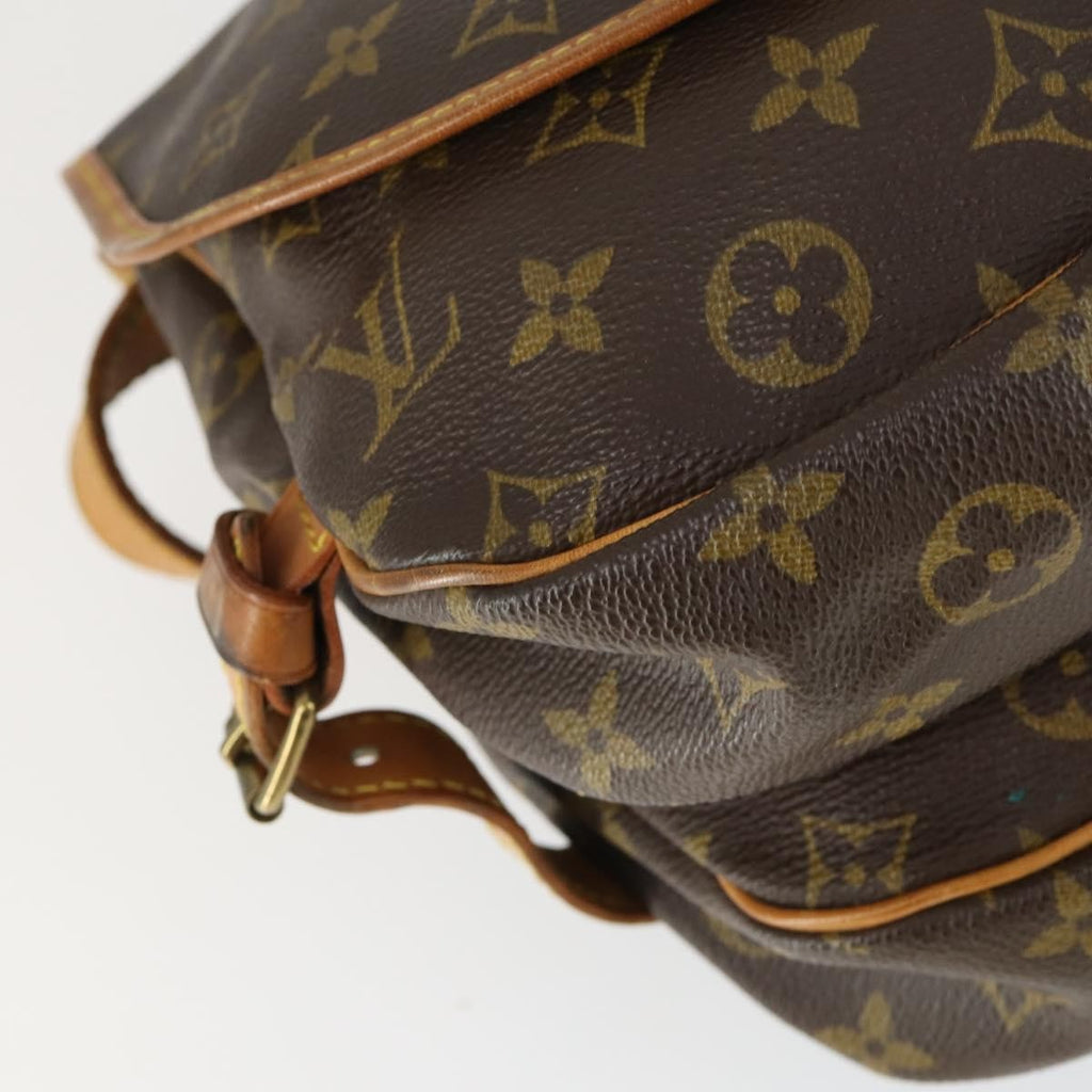 Louis Vuitton Saumur Handbag Monogram Canvas Brown Canvas Shoulder Bag Bag (Pre-Owned)