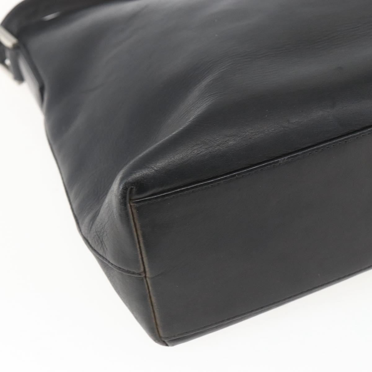 Chanel Vintage Shoulder Bag Leather Black Leather Shoulder Bag Bag (Pre-Owned)