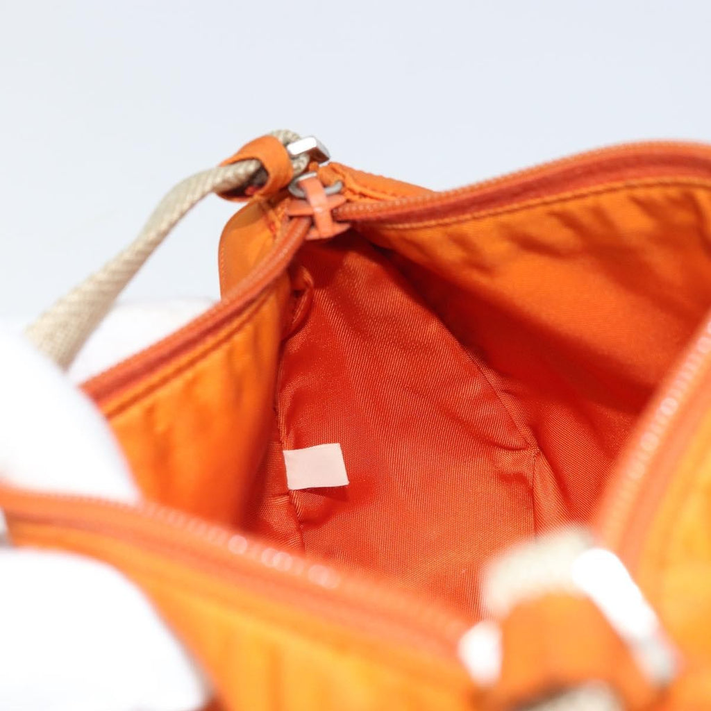Prada Pochette Shoulder Bag Tessuto Orange Nylon Clutche & Pouche Bag (Pre-Owned)