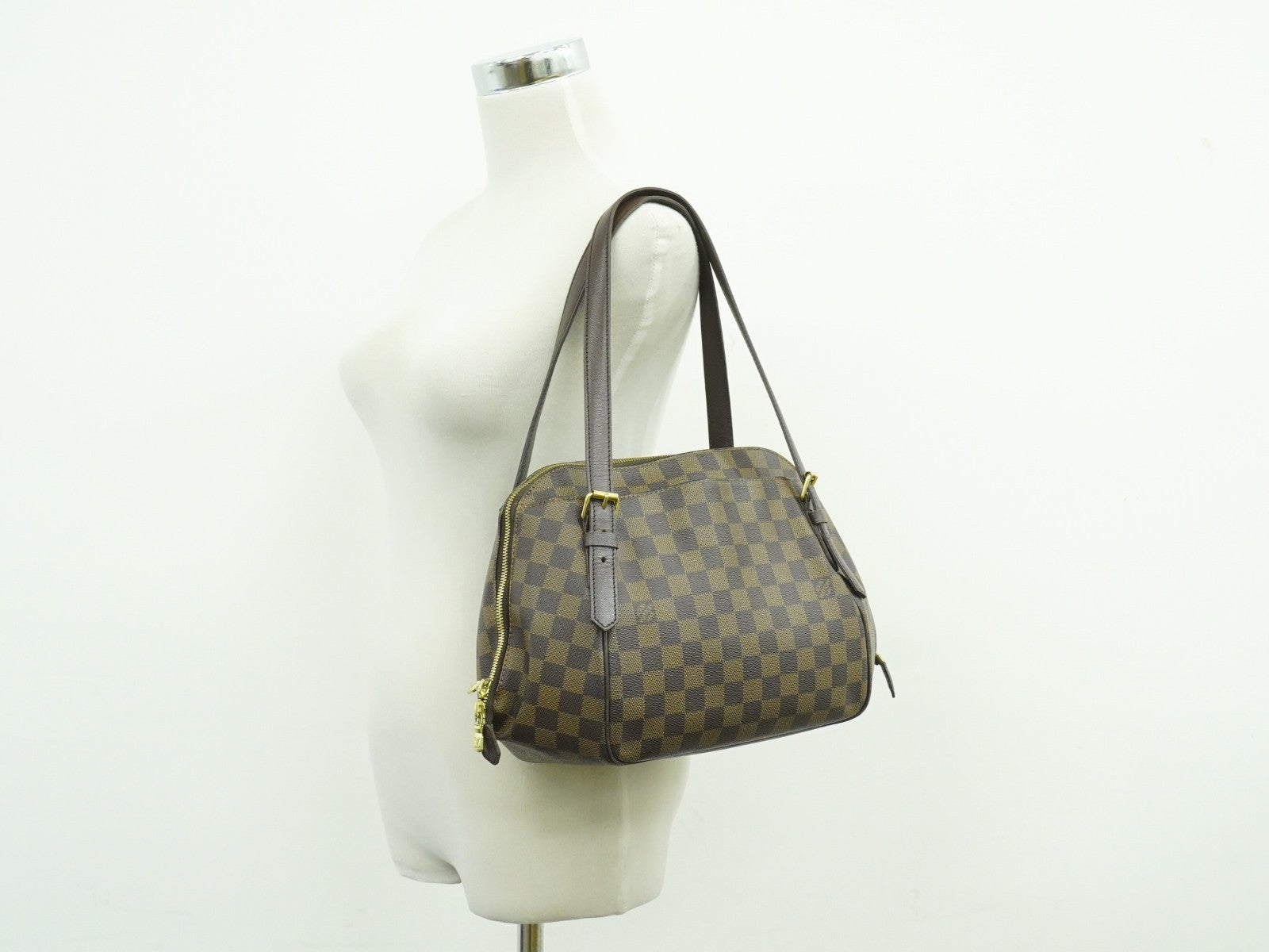 Louis Vuitton Belem Handbag Damier Brown Canvas Shoulder Bag Bag (Pre-Owned)