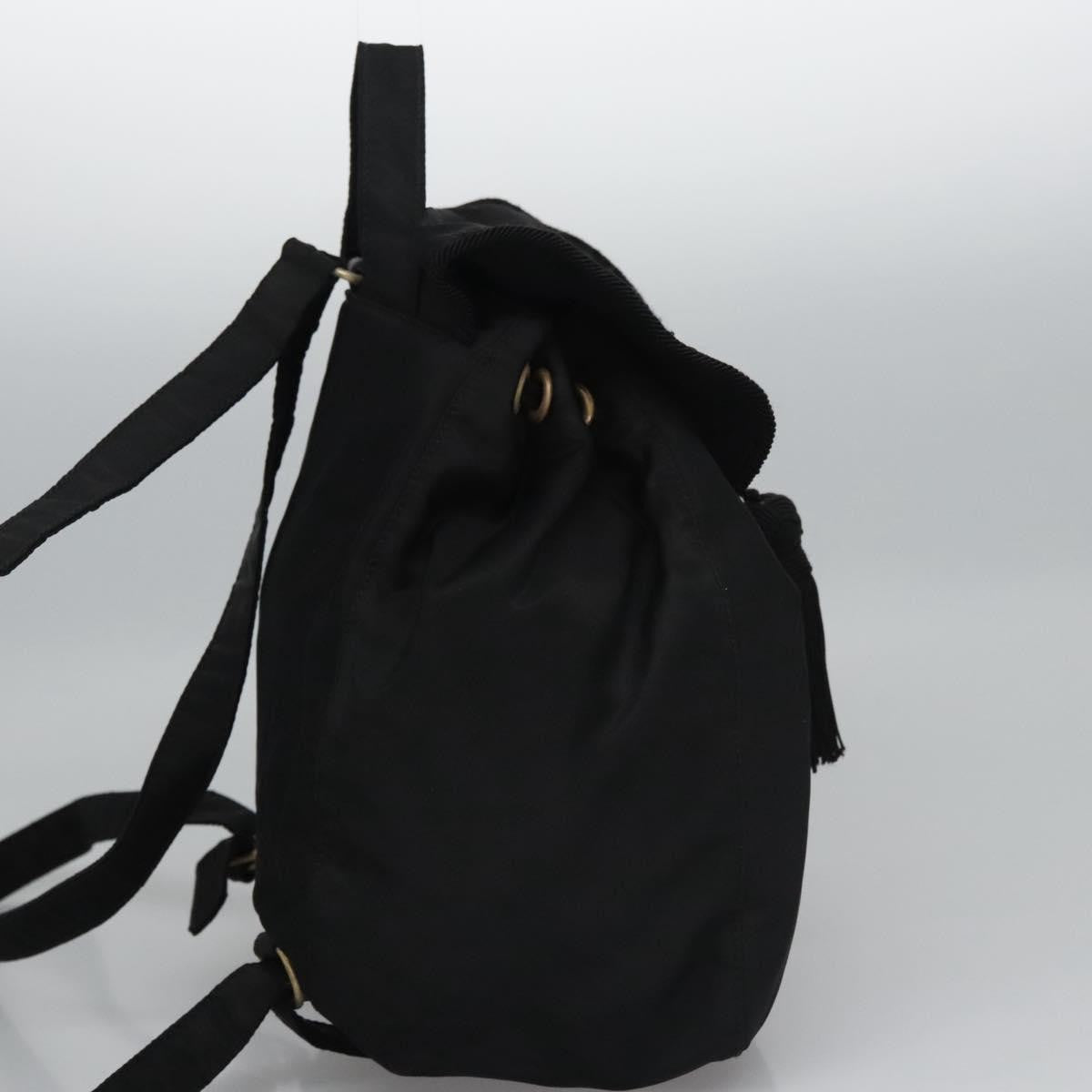 Prada Flap Drawstring Backpack Tessuto Black Nylon Backpack Bag (Pre-Owned)