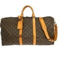 Louis Vuitton Keepall Bandouliere Bag Monogram Canvas Brown Canvas Travel Bag Bag (Pre-Owned)