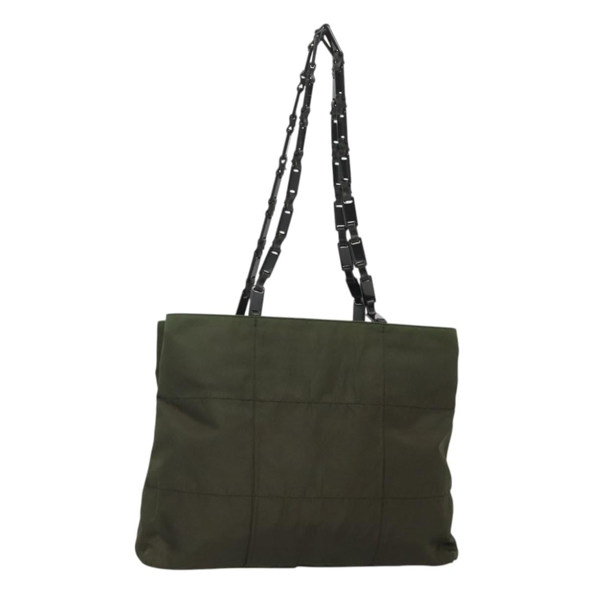 Prada Vintage Shoulder Bag Tessuto Khaki Nylon Shoulder Bag Bag (Pre-Owned)