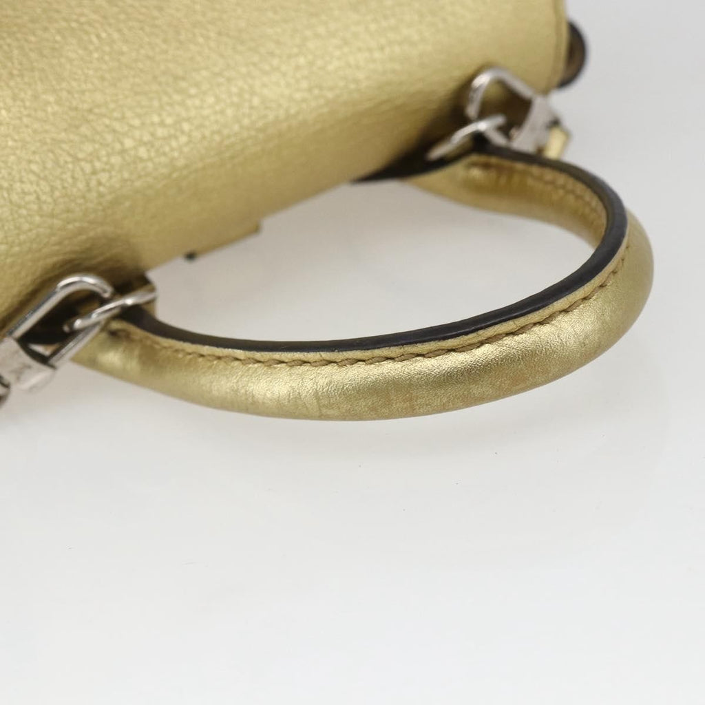 Louis Vuitton Lockme Backpack Leather Gold Leather Backpack Bag (Pre-Owned)