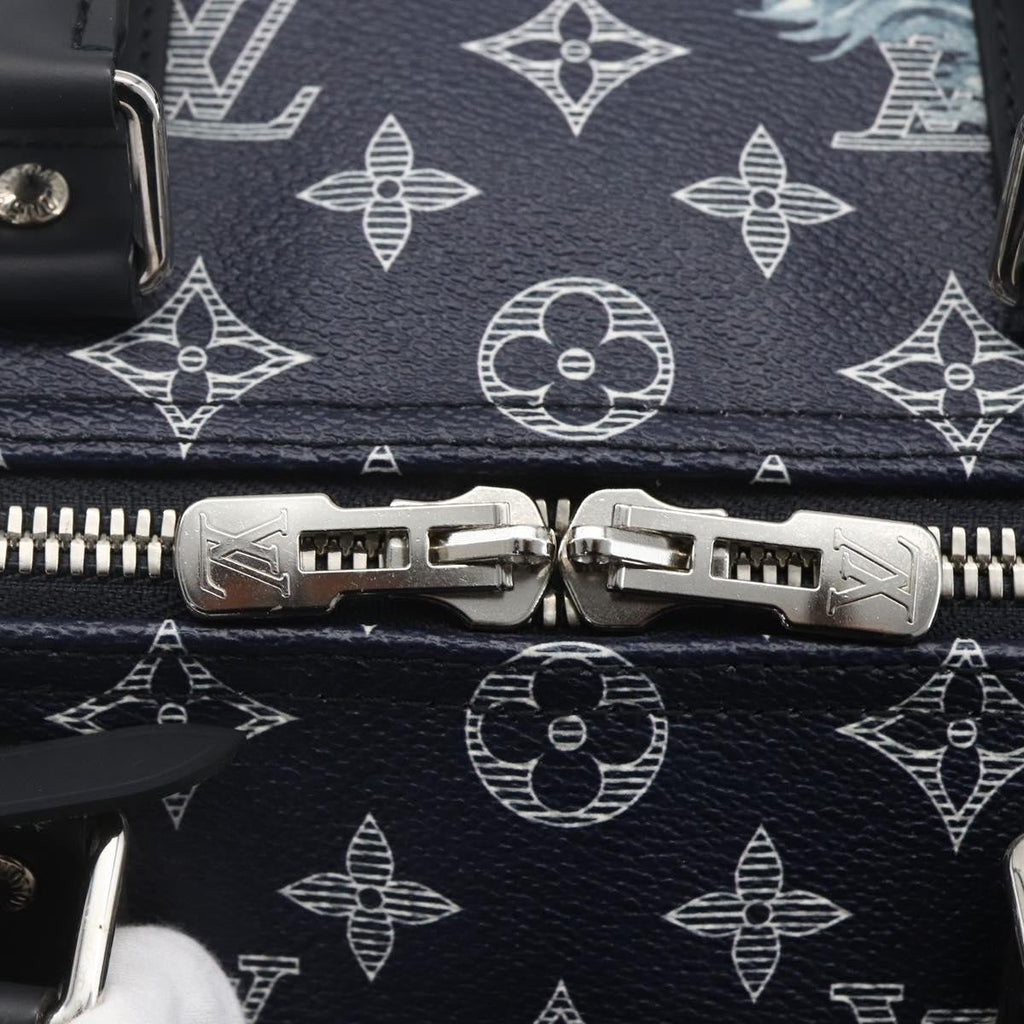 Louis Vuitton Keepall Bandouliere Bag Limited Edition Chapman Savane Monogram Canvas Navy Canvas Travel Bag Bag (Pre-Owned)