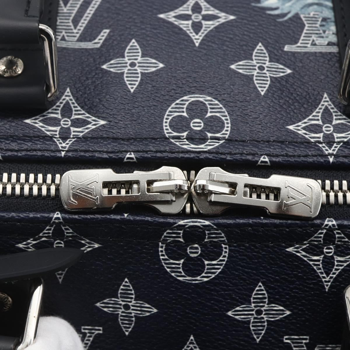Louis Vuitton Keepall Bandouliere Bag Limited Edition Chapman Savane Monogram Canvas Navy Canvas Travel Bag Bag (Pre-Owned)