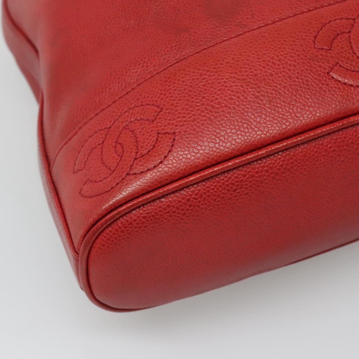 Chanel Vintage Backpack Caviar Red Leather Backpack Bag (Pre-Owned)