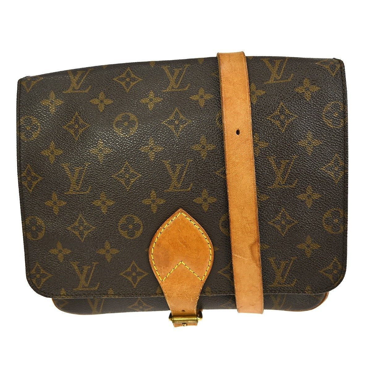 Louis Vuitton Cartouchiere Handbag Monogram Canvas Brown Canvas Shoulder Bag Bag (Pre-Owned)
