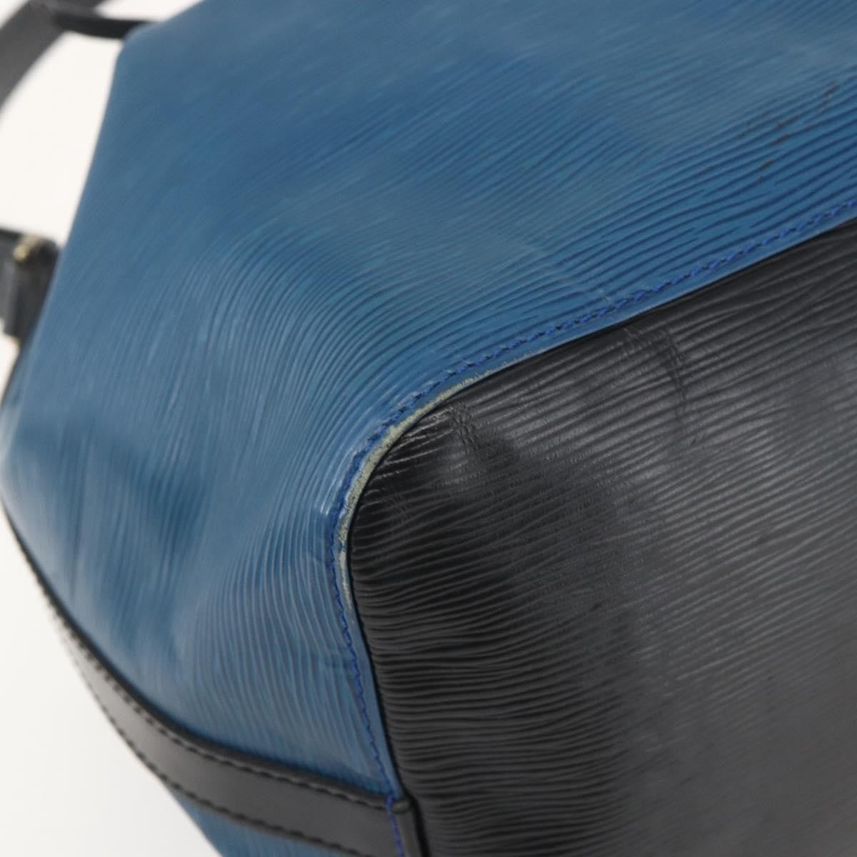 Louis Vuitton Bicolor Petit Noe Handbag Epi Leather Blue Leather Shoulder Bag Bag (Pre-Owned)