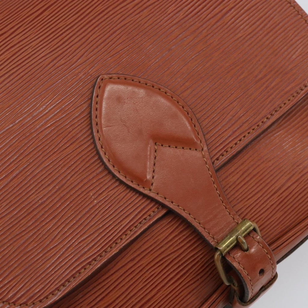Louis Vuitton Cartouchiere Handbag Epi Leather Brown Leather Shoulder Bag Bag (Pre-Owned)