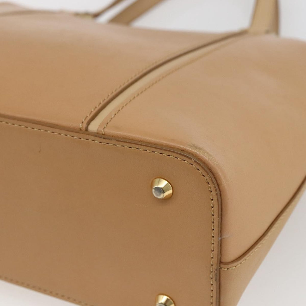 Burberry Vintage Handbag Leather Beige Leather Handbag (Pre-Owned)
