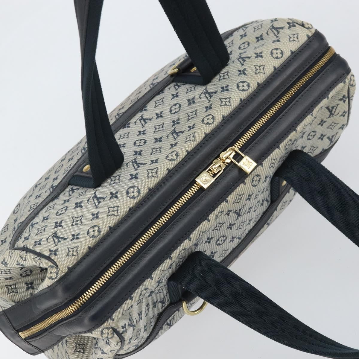 Louis Vuitton Josephine Handbag Mini Lin Blue Canvas Handbag (Pre-Owned)