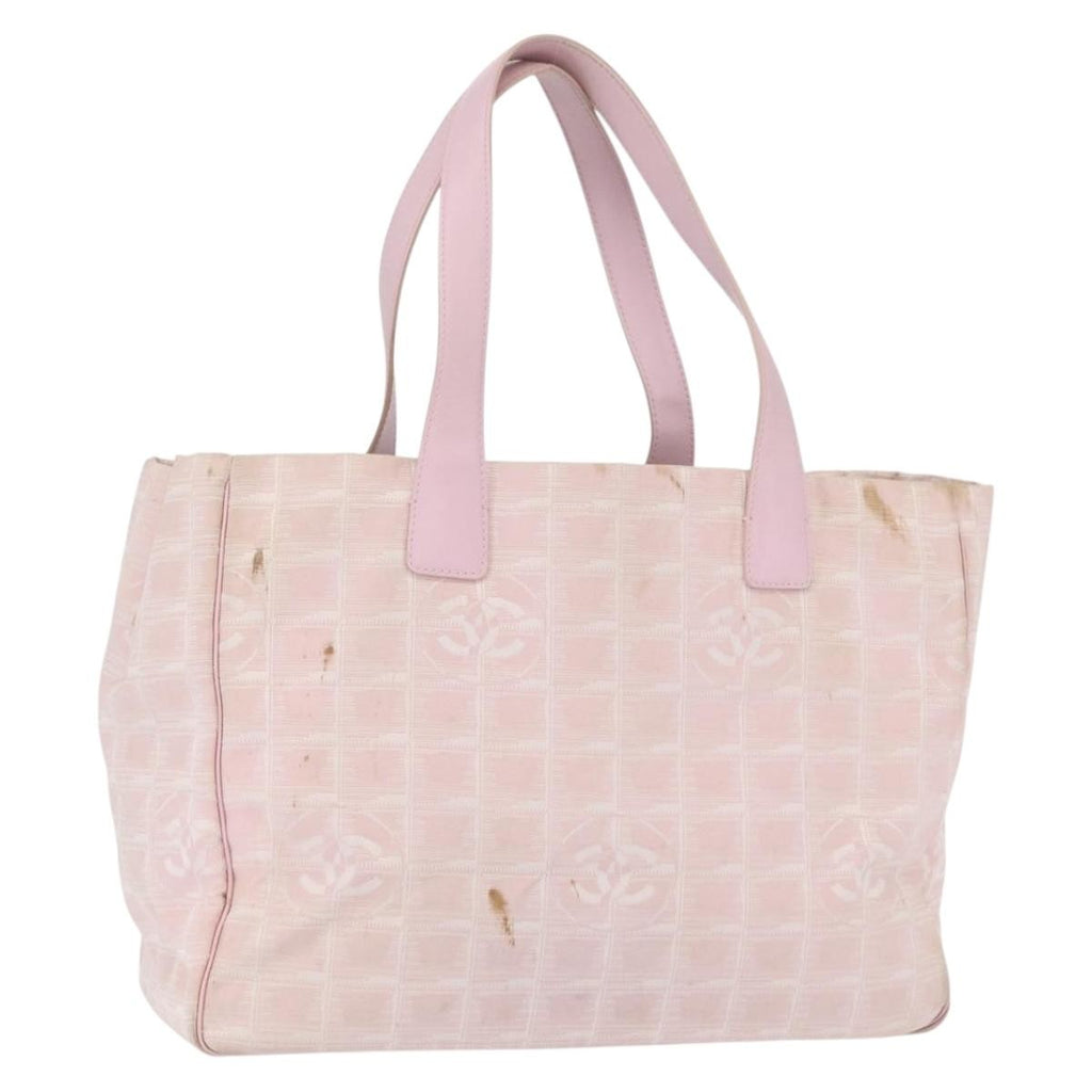 Chanel Travel Line Tote Nylon Pink Nylon Tote Bag Bag (Pre-Owned)