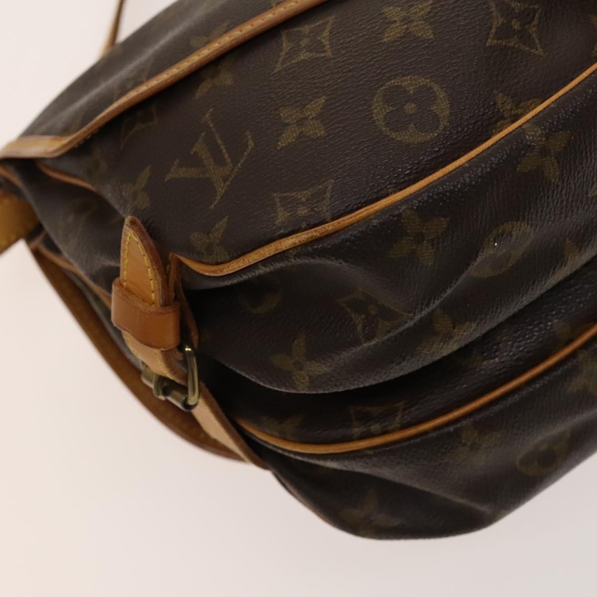 Louis Vuitton Saumur Handbag Monogram Canvas Brown Canvas Shoulder Bag Bag (Pre-Owned)
