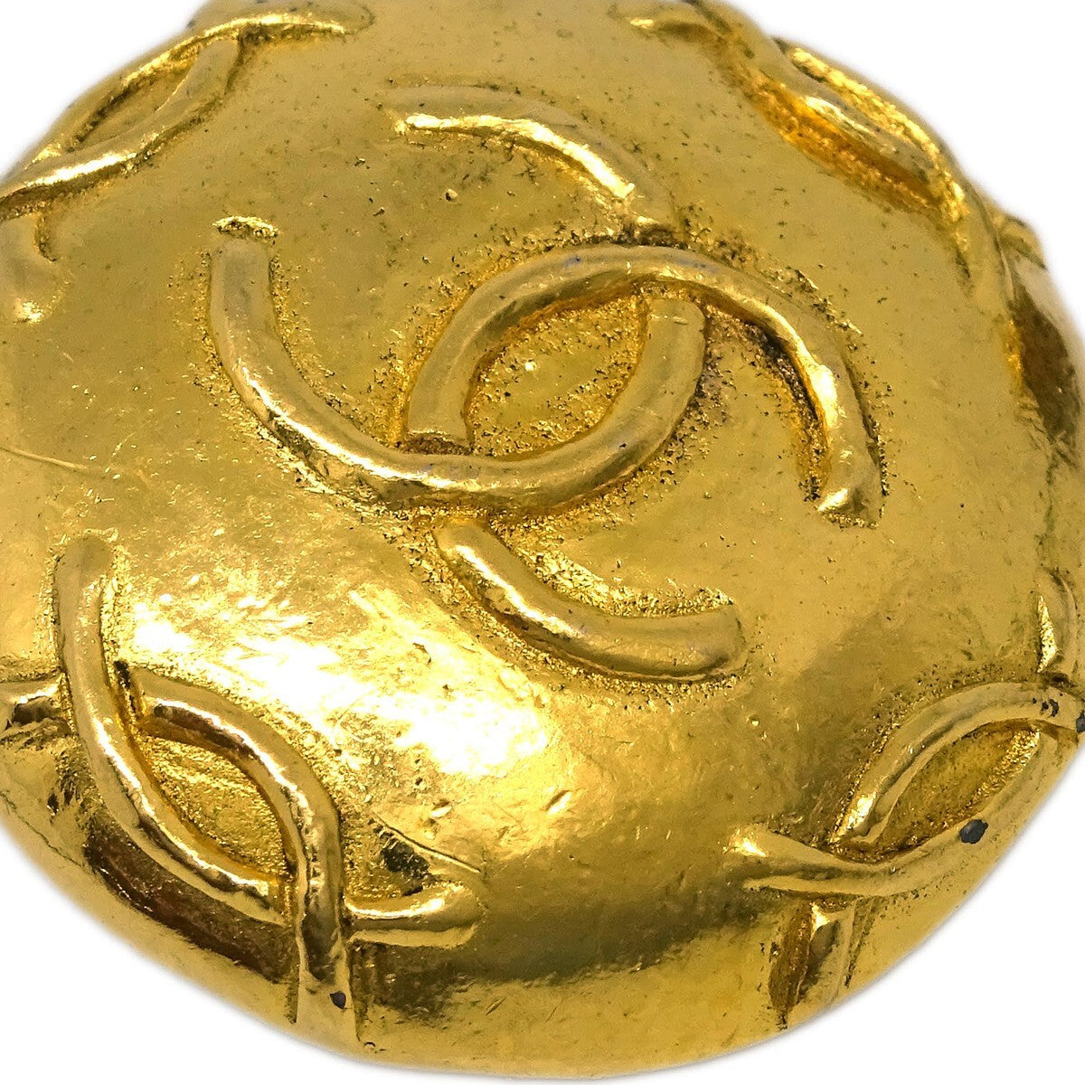 Chanel Cc Round Earrings Metal Gold Gold_Plated Earrings Jewelry (Pre-Owned)