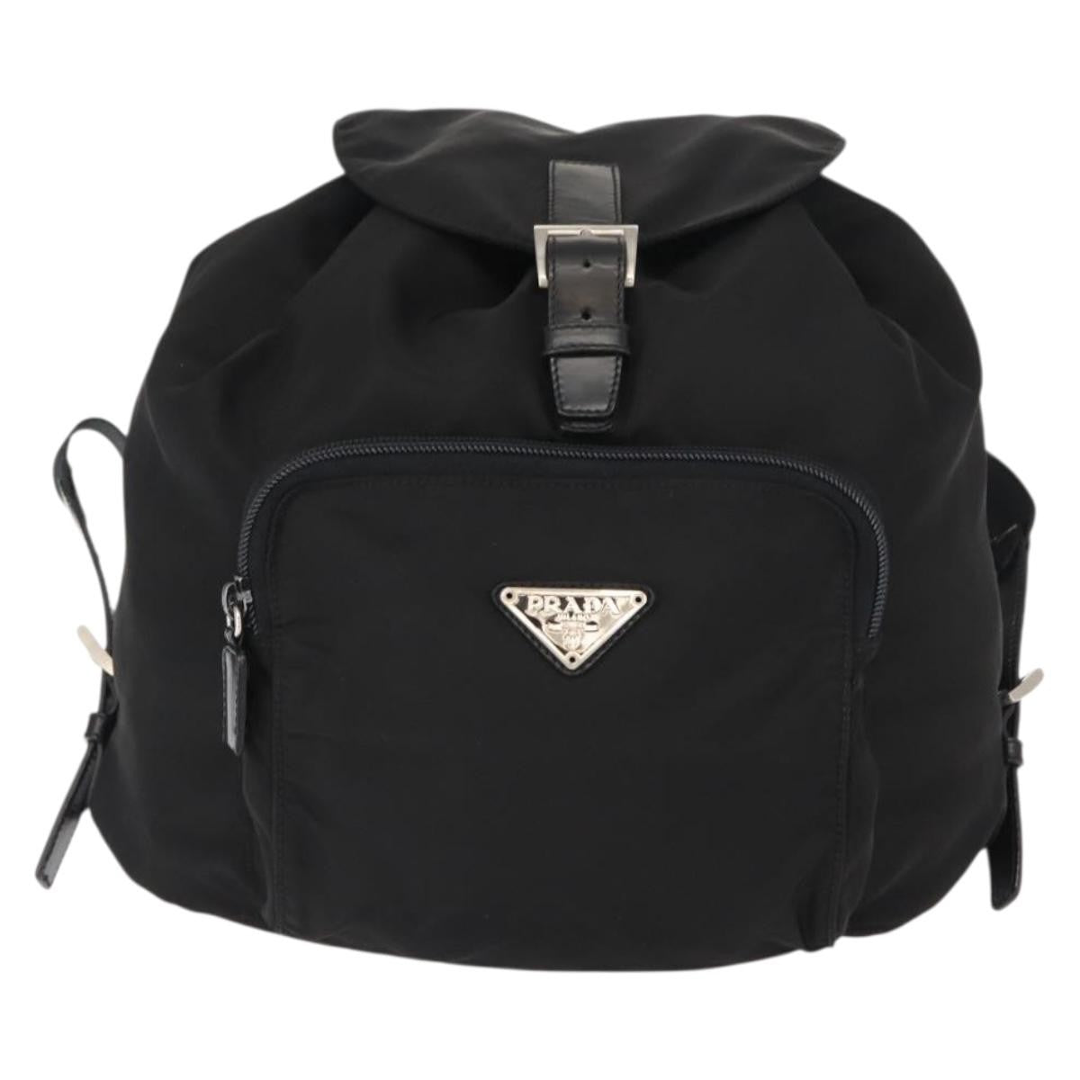 Prada Front Pocket Backpack Tessuto Black Nylon Backpack Bag (Pre-Owned)