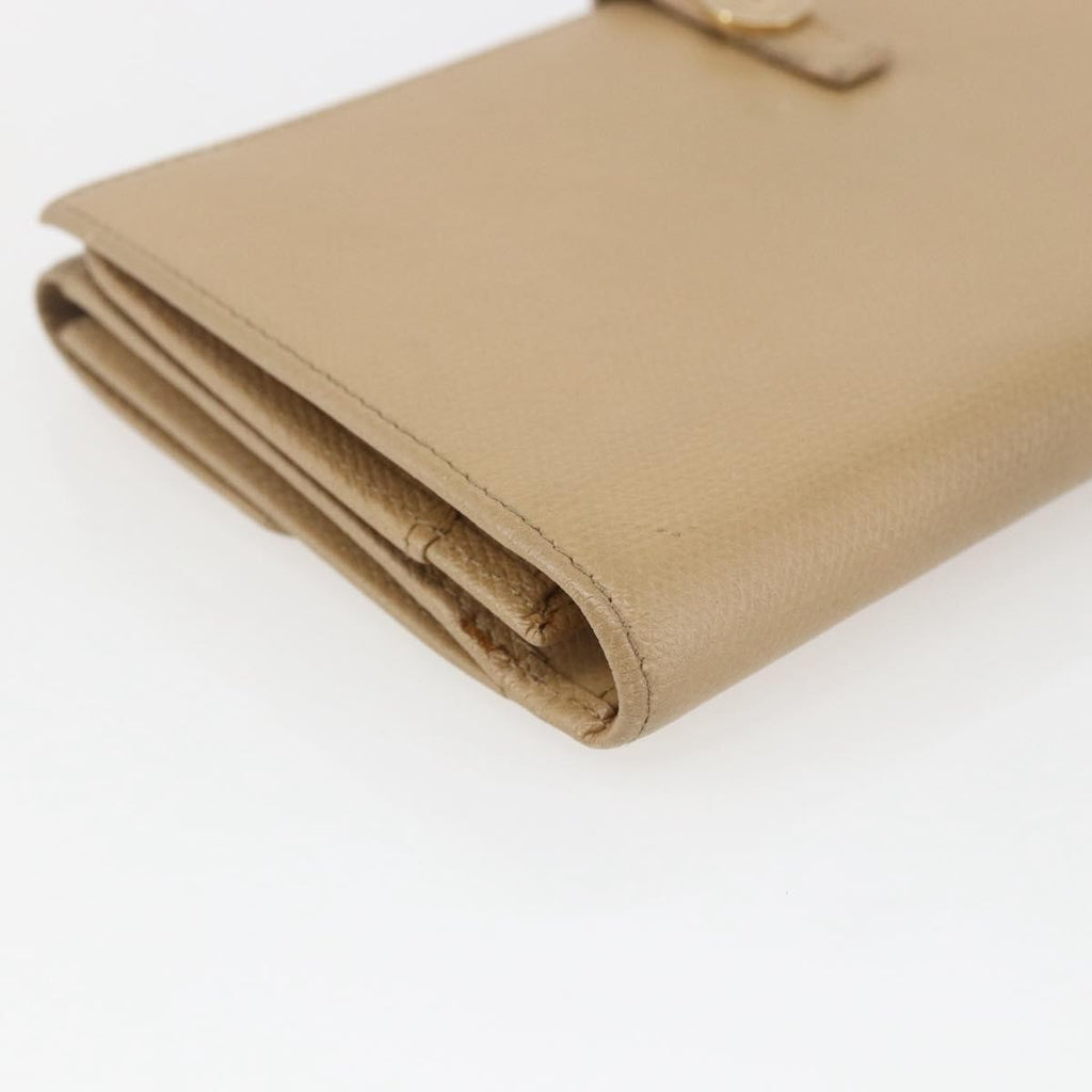Chanel Coco Bouton Wallet Leather Beige Leather Wallets Accessory (Pre-Owned)