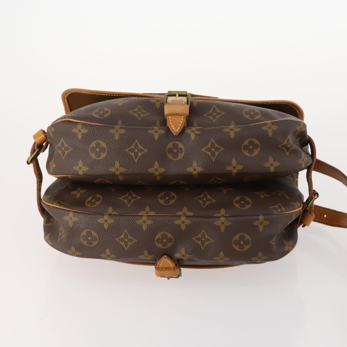 Louis Vuitton Saumur Handbag Monogram Canvas Brown Canvas Shoulder Bag Bag (Pre-Owned)