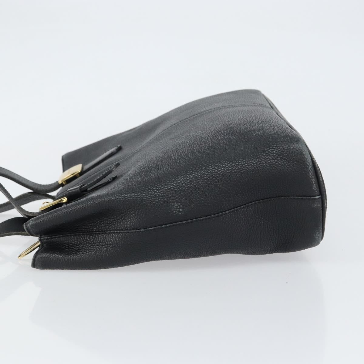 Burberry Vintage Handbag Leather Black Leather Handbag (Pre-Owned)