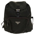 Prada Front Pocket Buckle Backpack Nylon Khaki Nylon Backpack Bag (Pre-Owned)