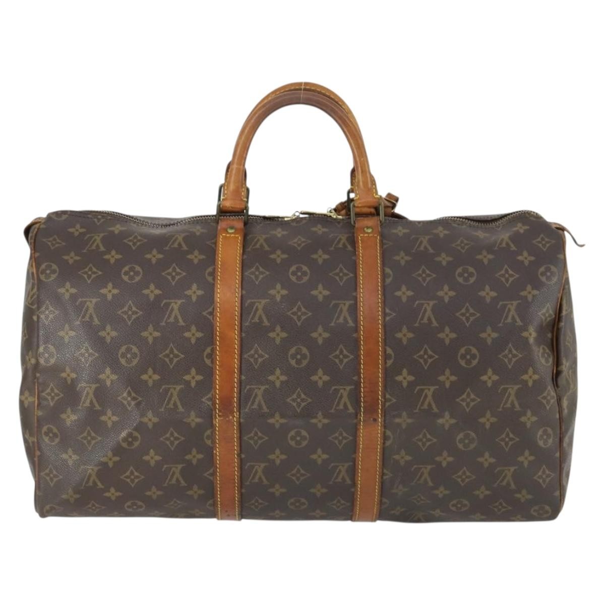 Louis Vuitton Keepall Bag Monogram Canvas Brown Canvas Travel Bag Bag (Pre-Owned)