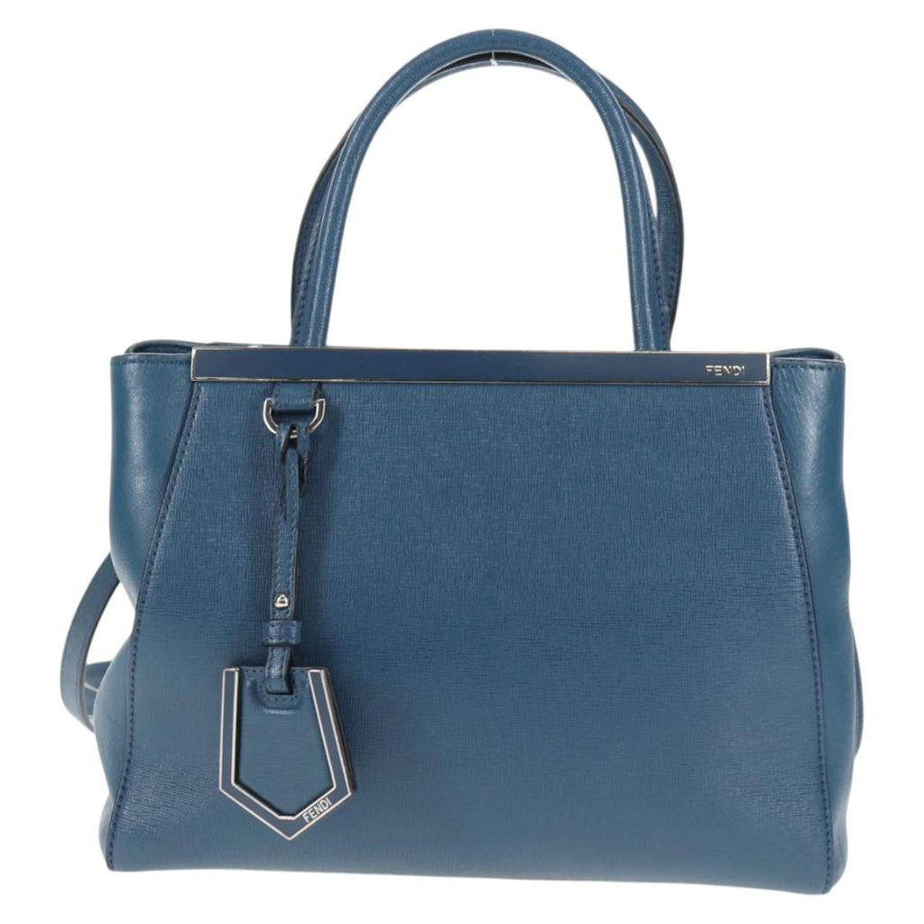 Fendi 2Jours Bag Leather Blue Leather Bag (Pre-Owned)