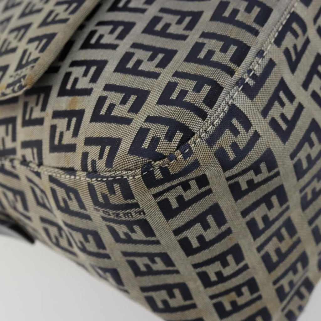 Fendi Mama Forever Bag Zucchino Canvas Navy Canvas Shoulder Bag Bag (Pre-Owned)