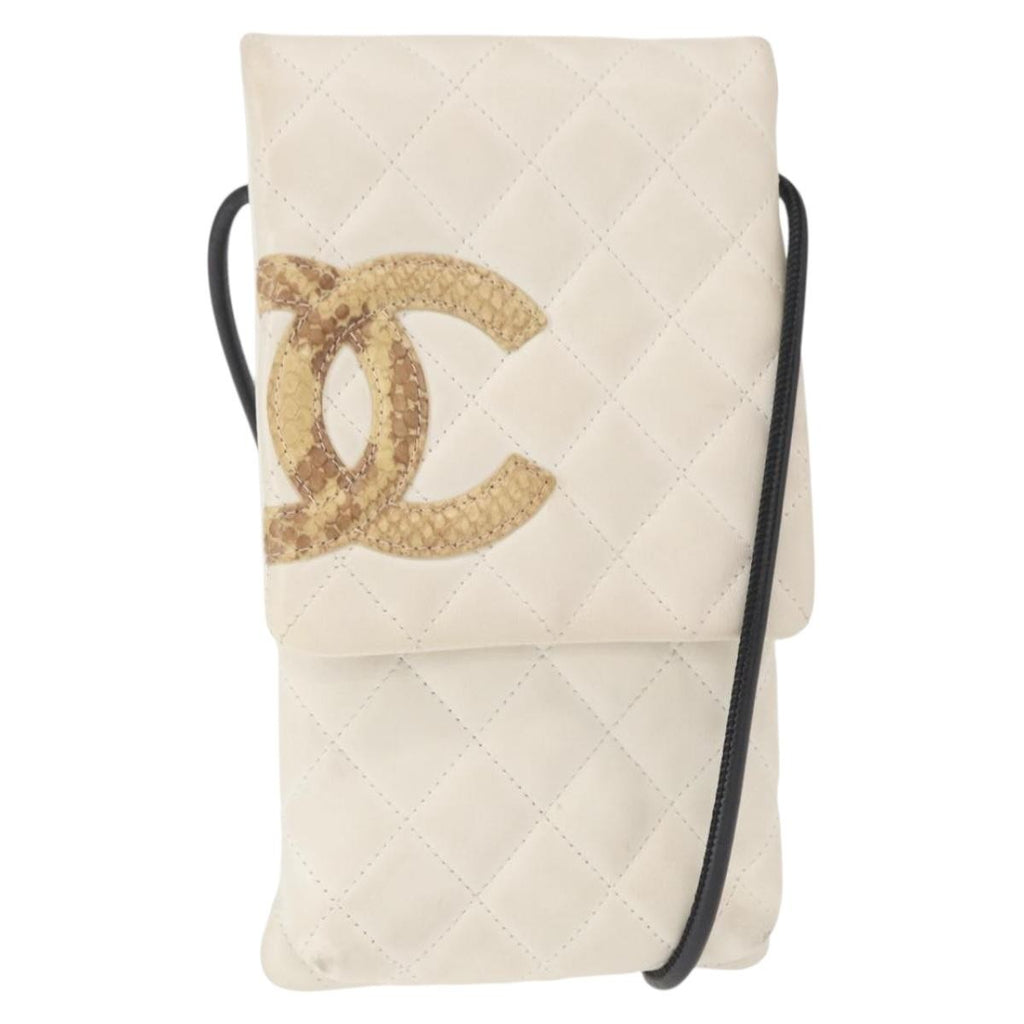 Chanel Cambon Flap Crossbody Bag Quilted Lambskin White Leather Shoulder Bag Bag (Pre-Owned)