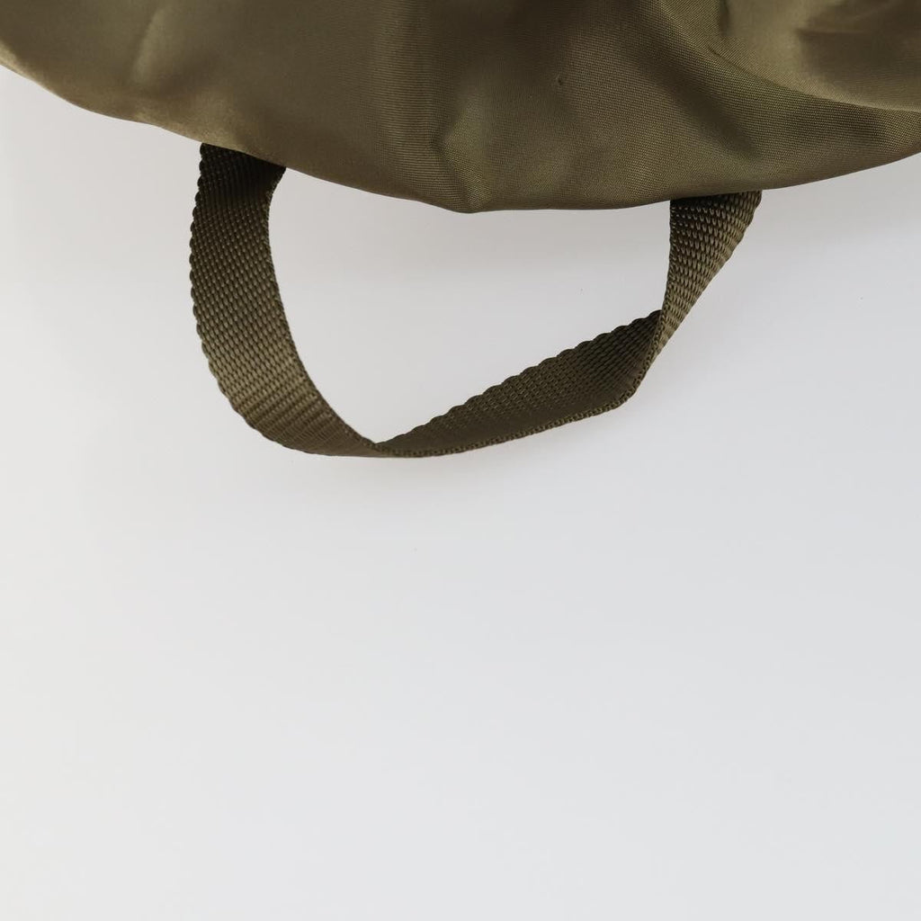 Prada Vela Double Front Pocket Backpack Tessuto With Saffiano Leather Khaki Nylon Backpack Bag (Pre-Owned)