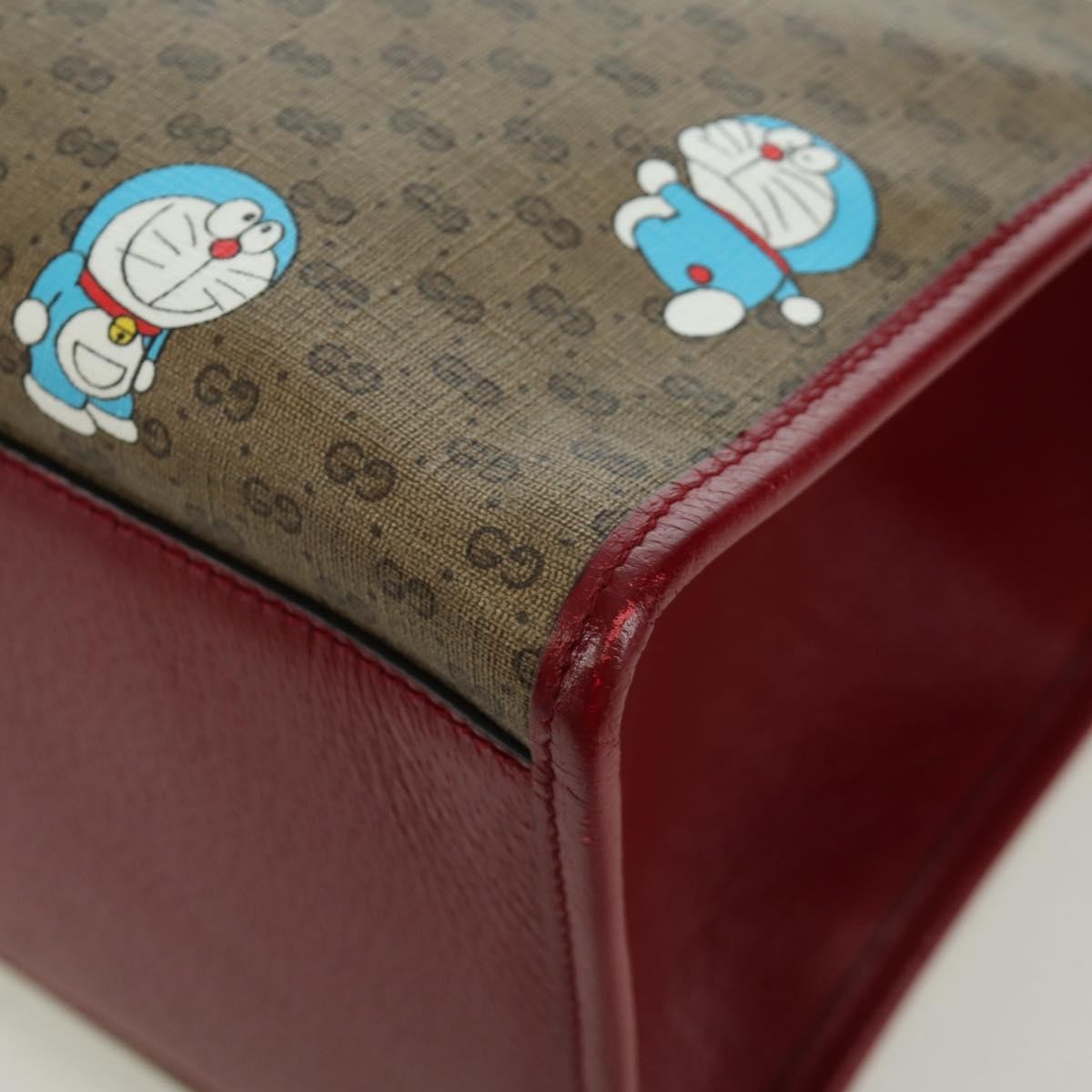 Gucci Doraemon Tote Printed Mini Gg Coated Canvas Beige Canvas Tote Bag Bag (Pre-Owned)