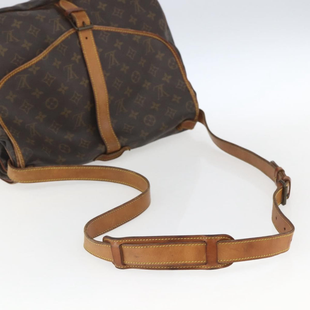Louis Vuitton Saumur Handbag Monogram Canvas Brown Canvas Shoulder Bag Bag (Pre-Owned)