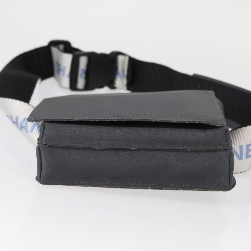 Chanel Sport Line Waist Bag Nylon Gray Nylon Shoulder Bag Bag (Pre-Owned)
