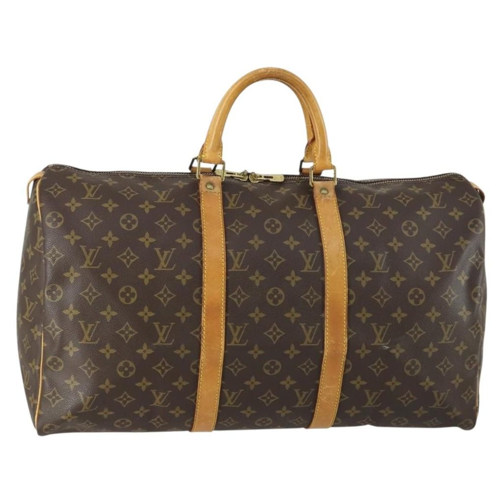 Louis Vuitton Keepall Bag Monogram Canvas Brown Canvas Travel Bag Bag (Pre-Owned)