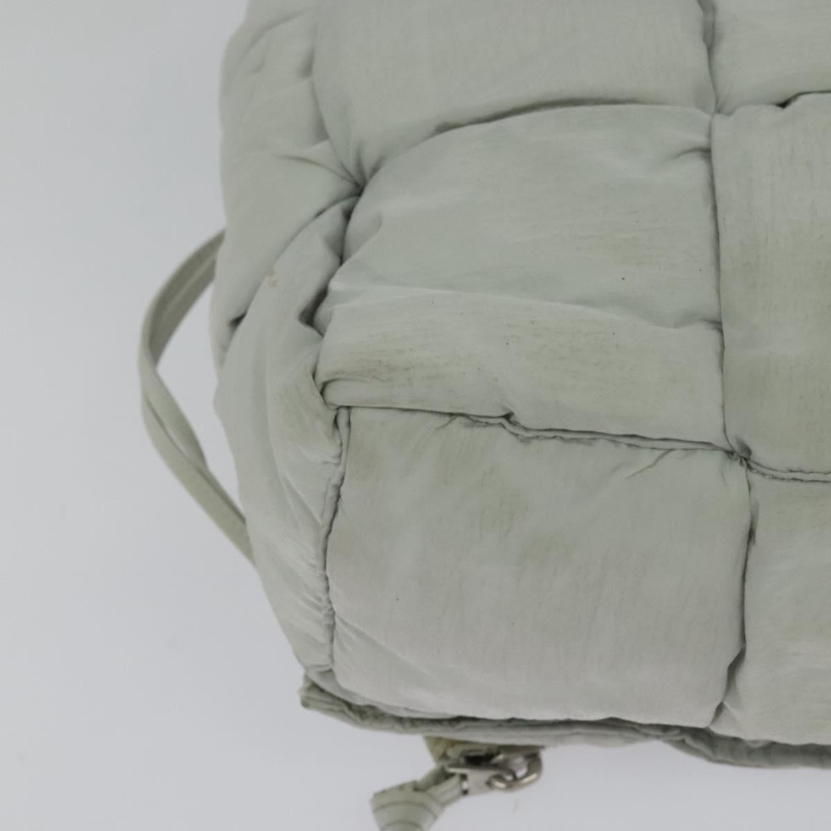 Bottega Veneta Padded Tech Cassette Crossbody Bag Intrecciato Nylon Gray Nylon Shoulder Bag Bag (Pre-Owned)