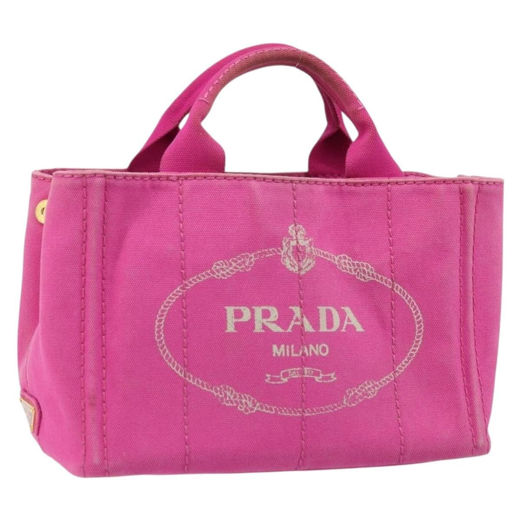 Prada Canapa Tote Canvas Pink Canvas Tote Bag Bag (Pre-Owned)
