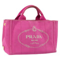 Prada Canapa Tote Canvas Pink Canvas Tote Bag Bag (Pre-Owned)
