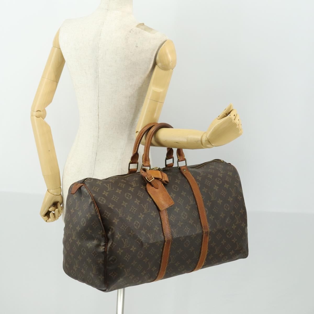 Louis Vuitton Keepall Bag Monogram Canvas Brown Canvas Travel Bag Bag (Pre-Owned)