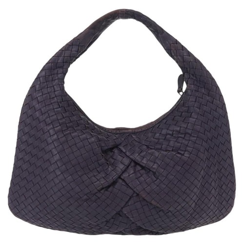 Bottega Veneta Veneta Hobo Pleated Intrecciato Nappa Purple Leather Shoulder Bag Bag (Pre-Owned)